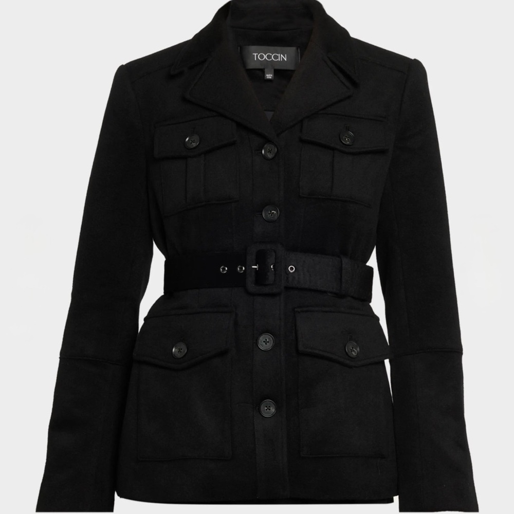 Toccin Charlie Belted Wool Safari Blazer Size 6 $795 Retail - Picture 1 of 13